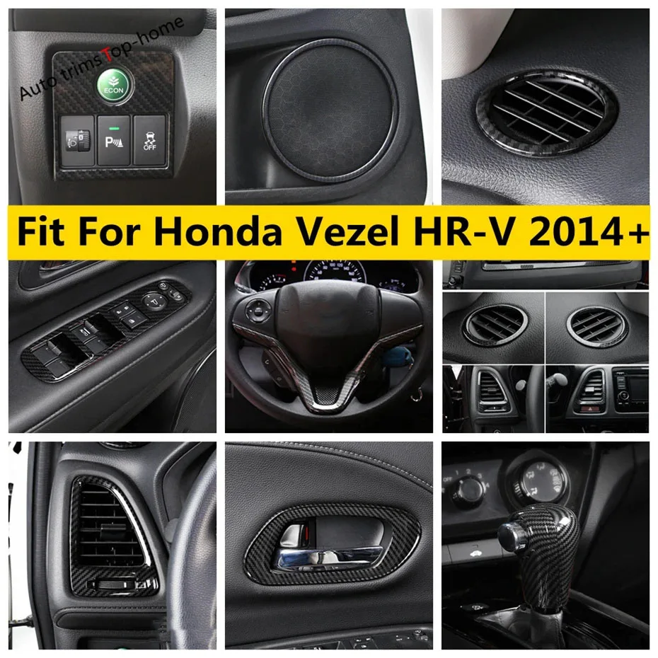 

Fit For Honda Vezel HR-V 2014 - 2021 Dashboard Display Screen / Gear Shift Head / Stereo Speaker Ring Cover Trim Car Accessories