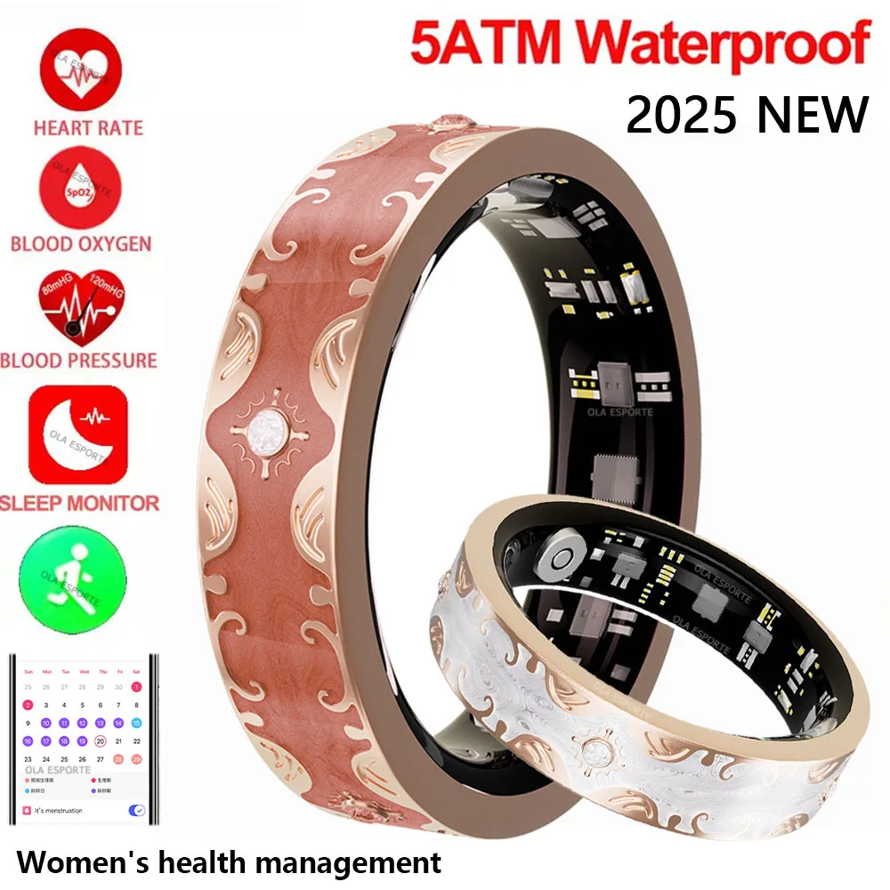 

Новинка 2024 года, умное кольцо, пульсометр, кровяное давление, сон, женское управление здоровьем, IP68, водонепроницаемое, для мужчин и женщин, умное кольцо, праздничные подарки