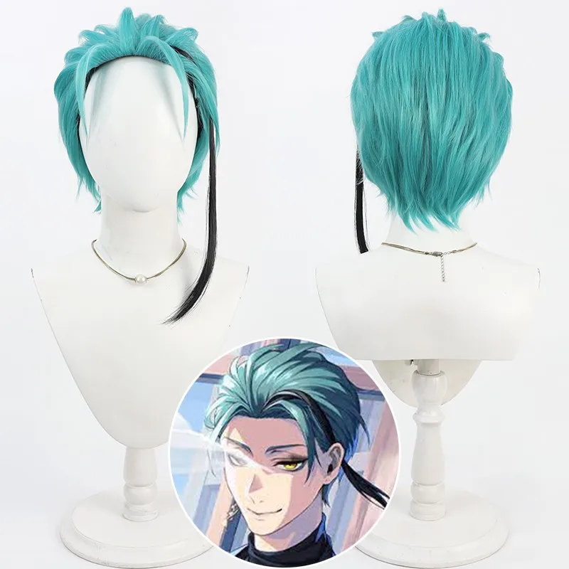 

Twisted Wonderland Floyd Leech Jade Leech Косплей Парик Синие блики Темно-серые термостойкие синтетические парики