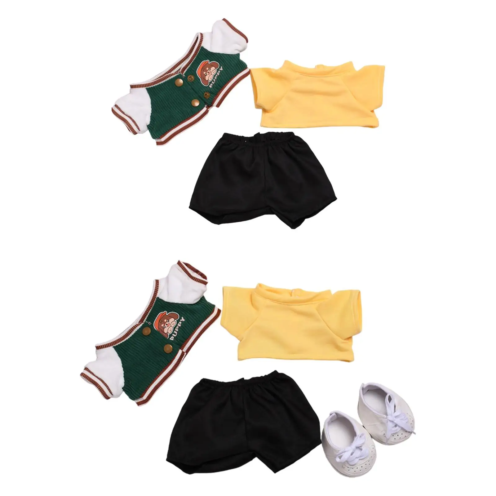 ملابس دمى قطيفة، ملابس حيوانات محشوة، DIY، فستان، موضة، سترة بأكمام قصيرة وبنطلون بدلة بيسبول لطيفة