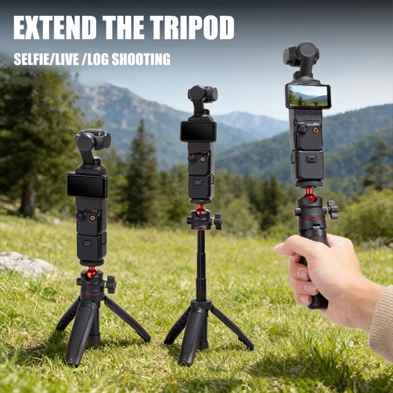 Trépied perche à selfie pour DJI Osmo Pocket 4 3, perche à selfie réglable avec support trépied, perche d'extension portable pour Pocket 4