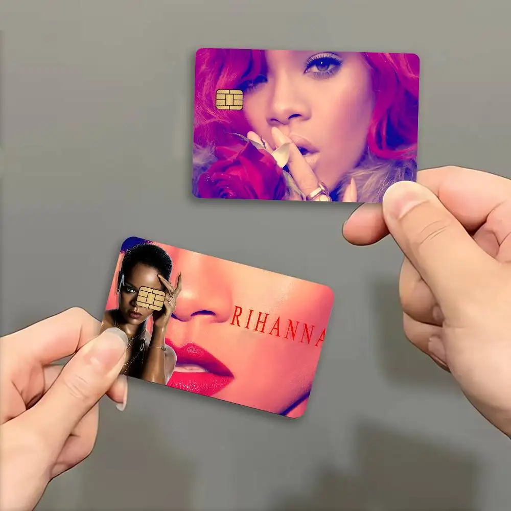 Singer R-Rihanna Cool Credit Card Skin Stickers for VISA Bank Card Transportation Card Waterproof Sticker Anti-scratch Women