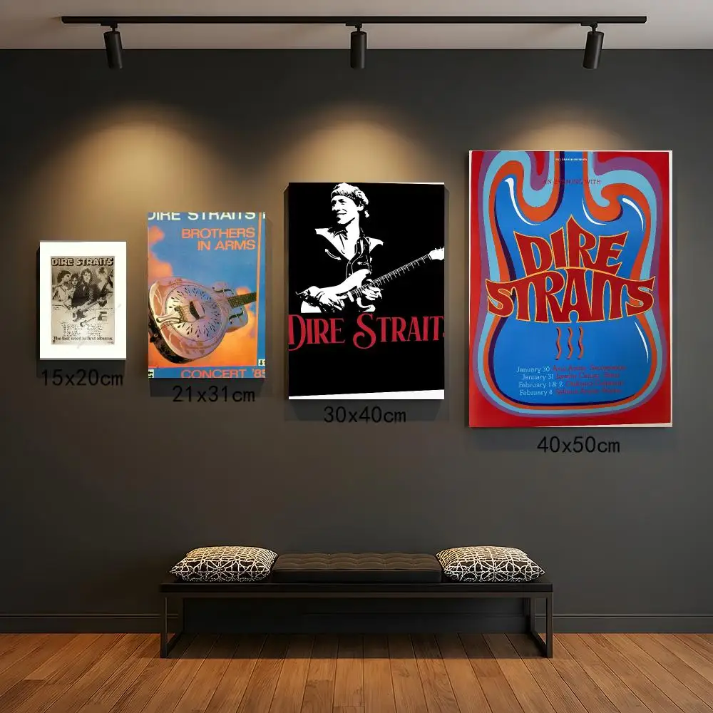 band D-Dire Straits-S Poster Peel and Stick Wall Art for Cafe Office Bar and Home Decoration