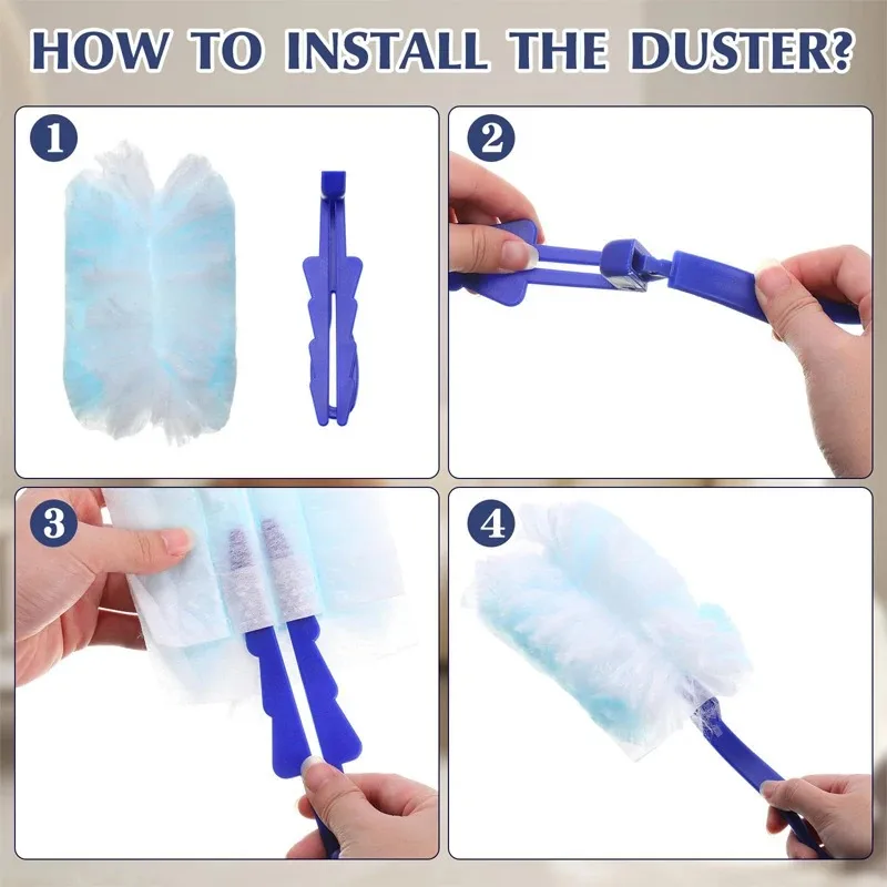 Disposable Dusters with Replace Heads Scalable Cleaning Brush Duty Duster Refills Electrostatic Duster Home Office Cleaning Tool