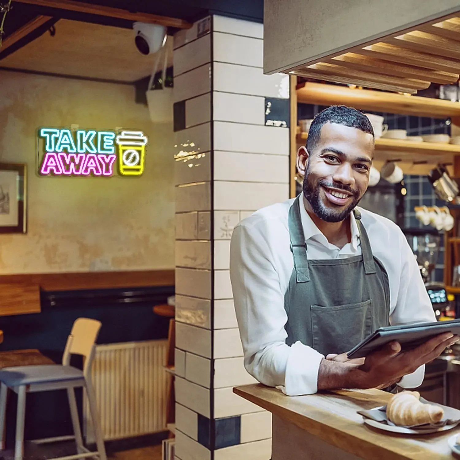 Letrero de neón para llevar para decoración de pared, letrero Led para colgar en la pared, alimentado por USB para tienda, cafetería, restaurante, regalos de decoración de pared