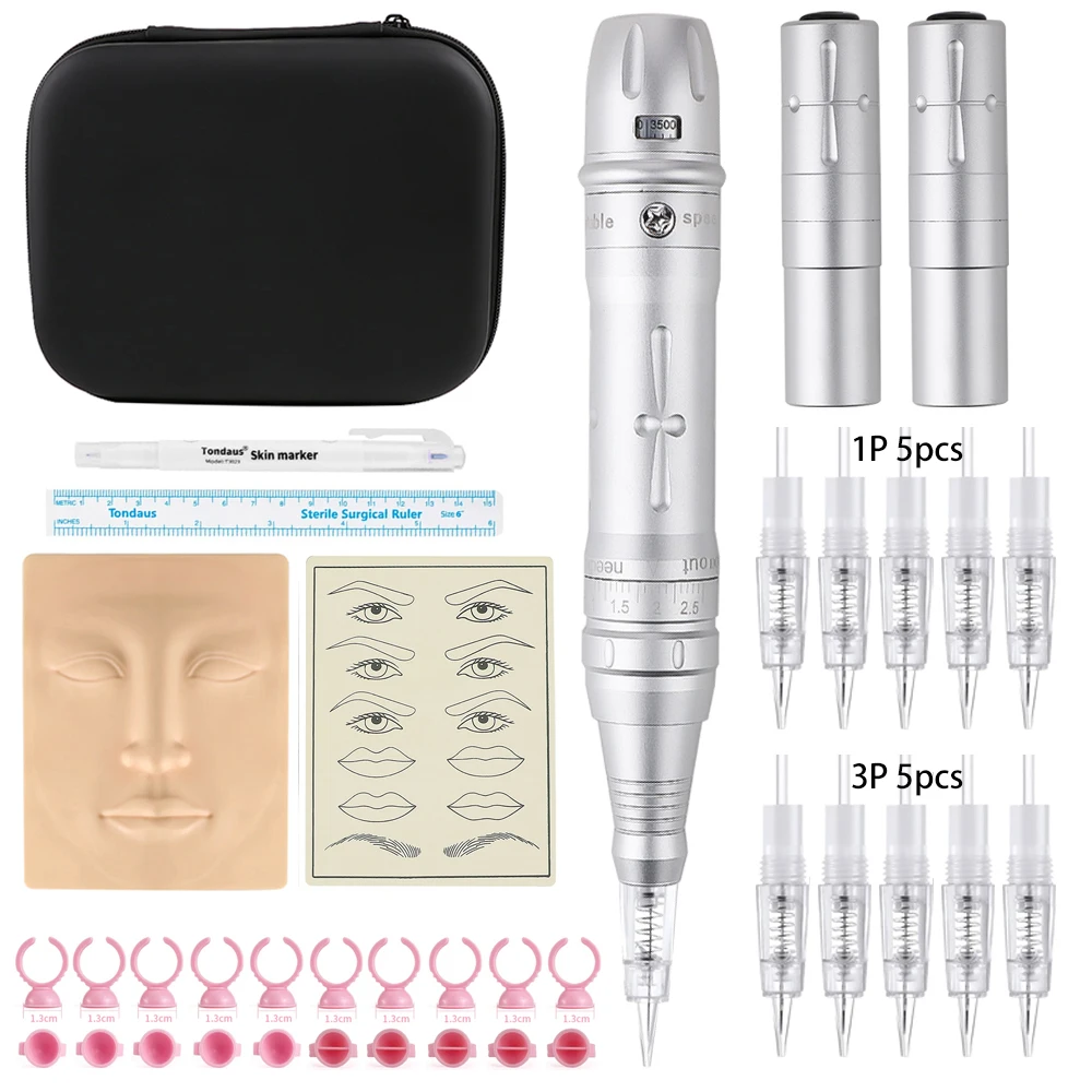 

Машина для перманентного макияжа, роторные машины для татуировки, ручка, ручки с полуPMU, пистолет для пирсинга бровей, губ, набор принадлежностей для микроблейдинга