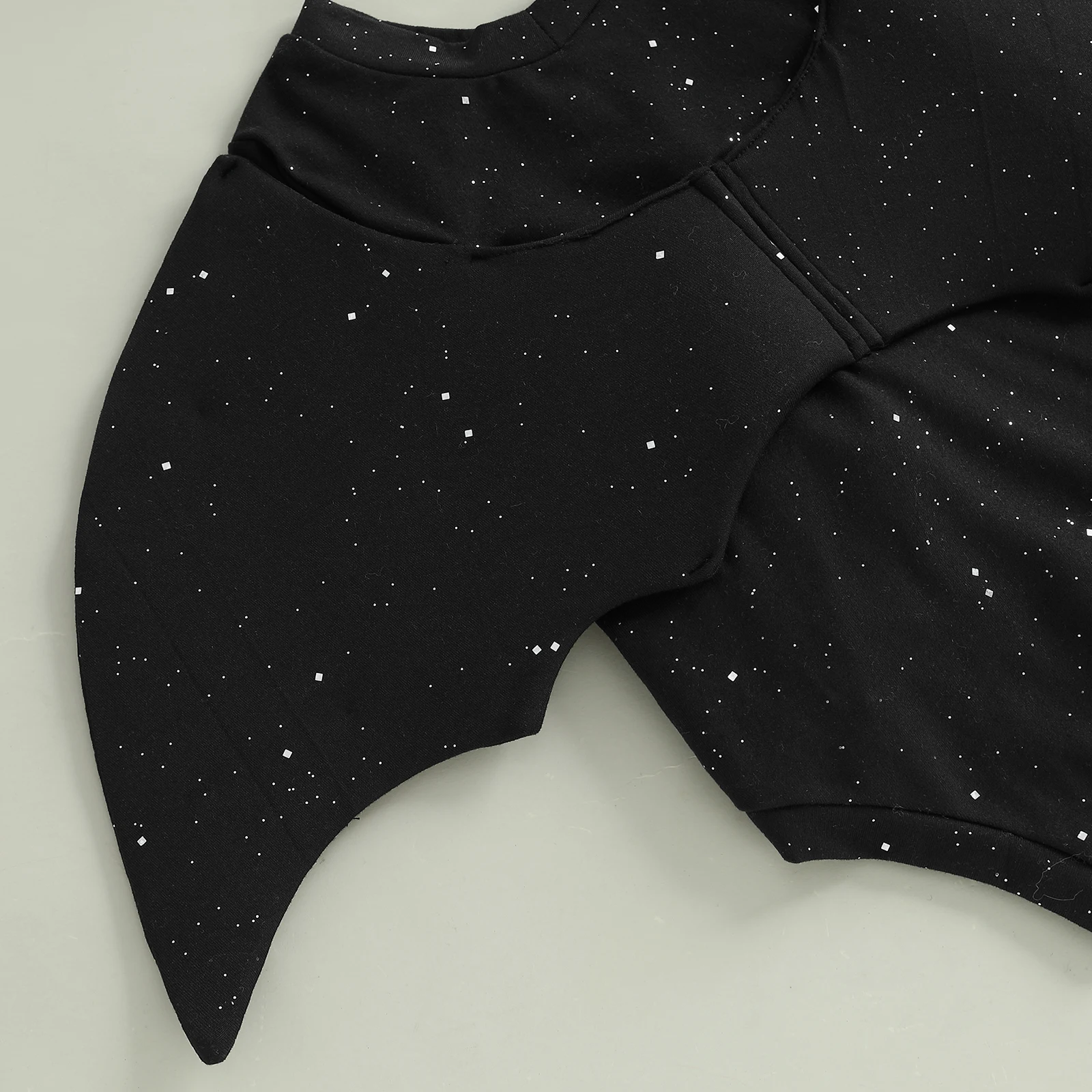 أزياء الخفافيش للفتيات الصغيرات بأكمام طويلة لامعة مع عصابة رأس على شكل فيونكة مكونة من قطعتين لزي الهالوين