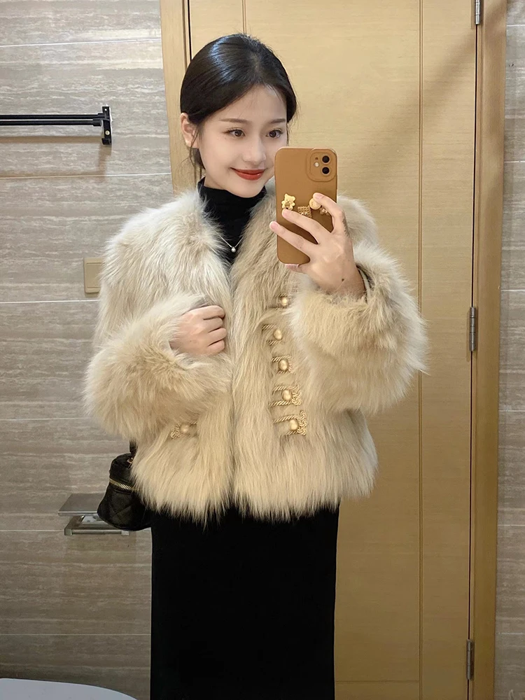 

Short Quilted Fur Jacket Women's Versatile Luxury Sensation Fragile Princess Style Autumn Winter Fashion Outerwear Coat