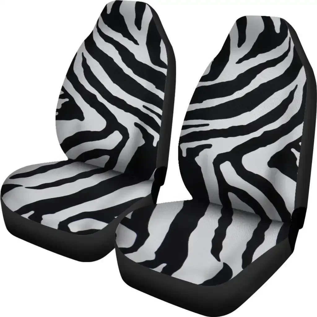 Black White Zebra Seat Cover Car Seat Covers Set 2 Pc, Car Accessories Car Mats