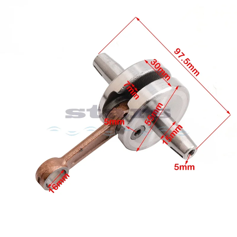

2-тактный 49cc 44-6 полный круглый шатун для карманного велосипеда, скутера, двигателя, детали коленчатых валов, мини-байк для бездорожья, квадроцикл, квадроцикл