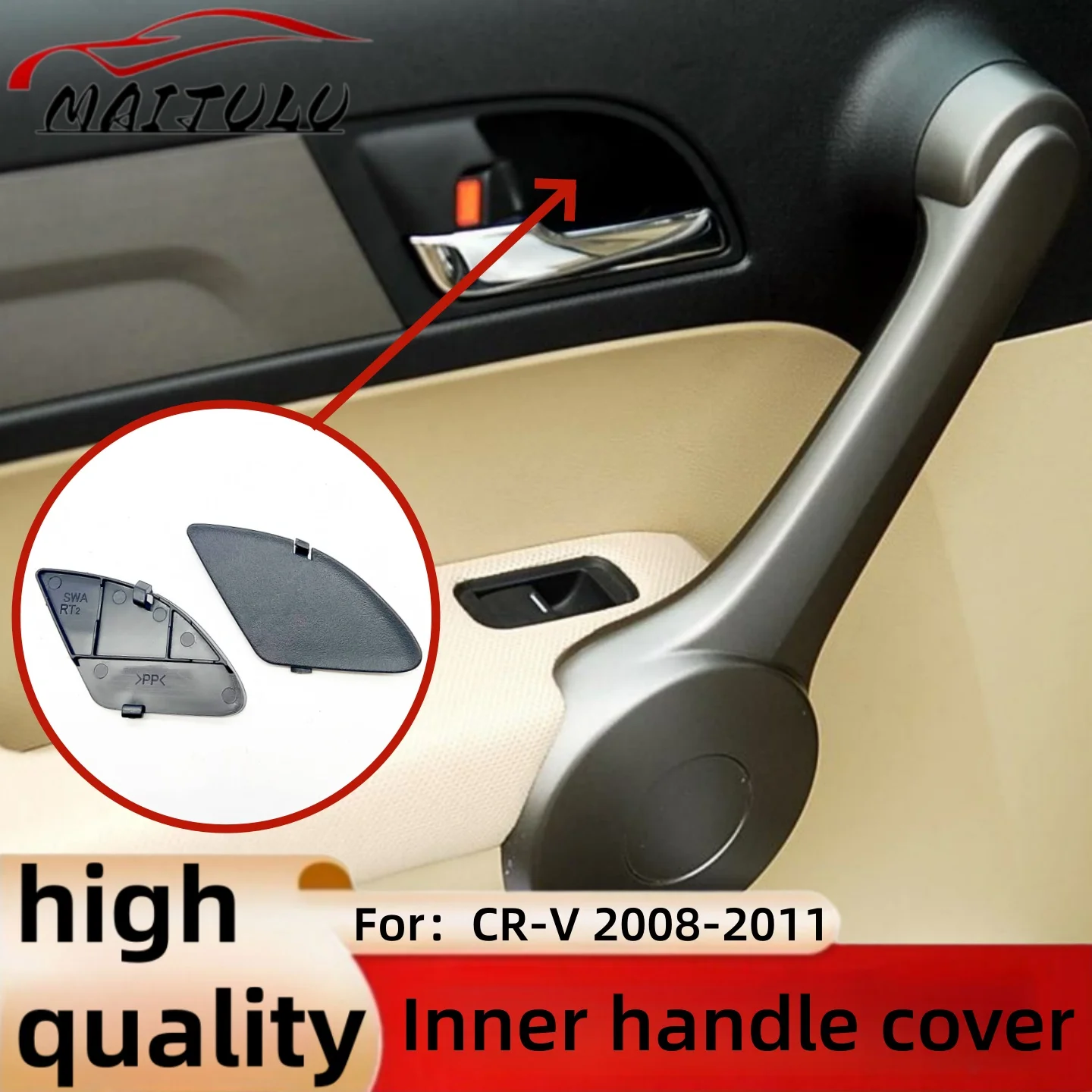 

Black Car Interior Door Handle Cover Cap Lid For HONDA CRV CR-V RE 2007 2008 2009 2010 2011 72161-SWA-A01ZA 72121-SWA-A01ZA