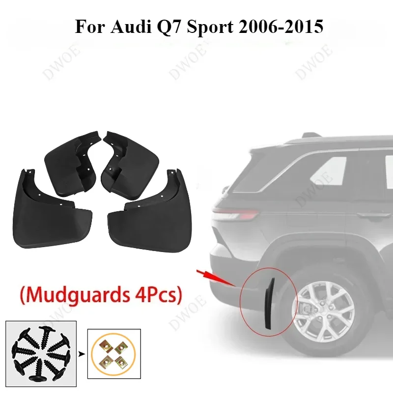 Car parts Front and rear tires 4Pcs waterproof splash protection Fender applicable For Audi Q7 Sport 2006 2007 2008 2009-2015