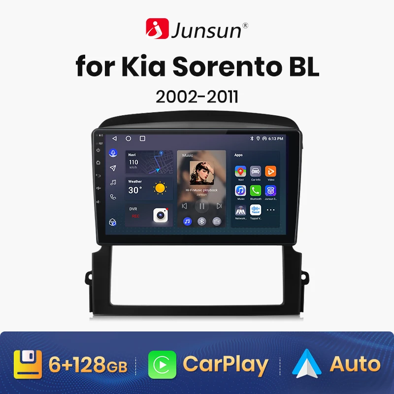 

Junsun V1 AI Voice Wireless CarPlay Android Auto Radio for Kia Sorento BL 2002 - 2011 4G Car Multimedia GPS 2din autoradio