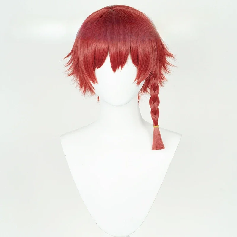 Kurona Ranze Cosplay Wig Anime Blue Lock Red Single Twist Braid Heat Resistant Synthetic Hair Halloween Role Play Party Prop