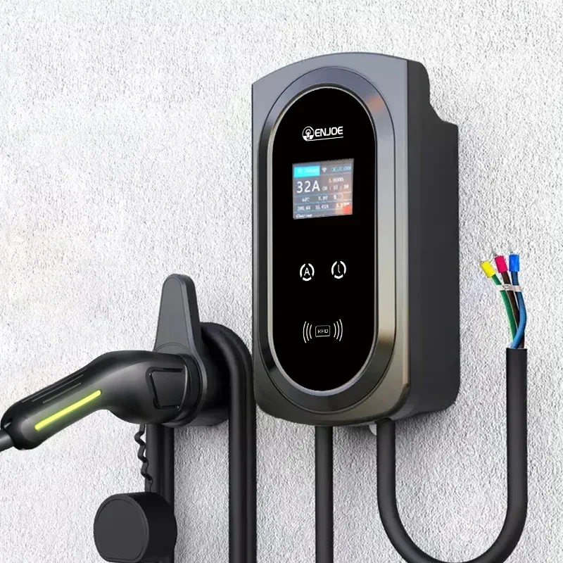 Evse Wallbox 32A EV Charging Station 7KW 11KW 22KW 16A 1 phase 3 phase  wall-mounted Electric Car Charger Pile