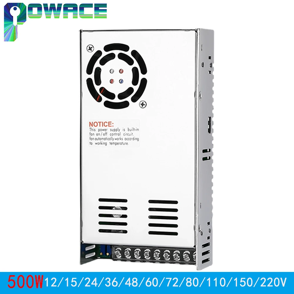 

500 Вт MS-500 Часть с ЧПУ Импульсный источник питания постоянного тока Трансформатор переменного тока в постоянный драйвер 12 В 15 В 24 В 36 В 48 В 60 В 72 В 80 В 110 В 220 В 150 В