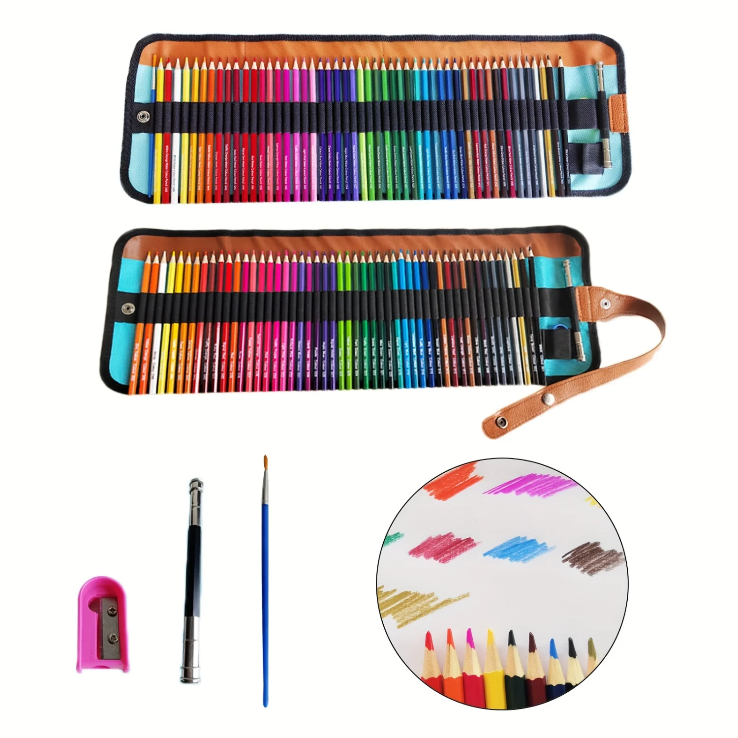 Premium Colored Pencil Set with Canvas Wrap, Ergonomic Design, Includes Sharpener & Extender - Perfect for Artists & Beginners