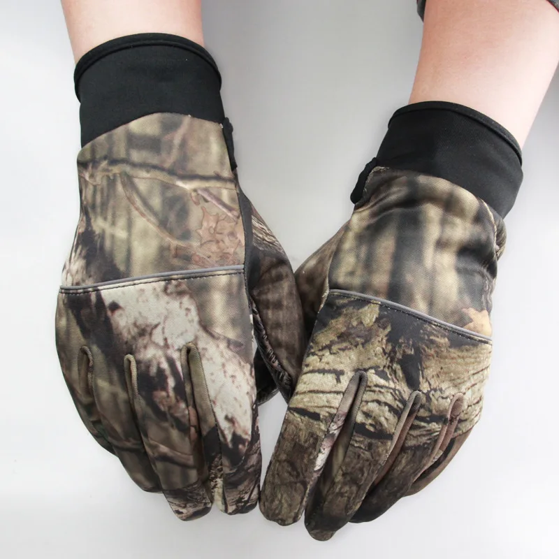 Camouflage Fishing Gloves Hunting Gloves Anti-Slip 2 Fingers Cut Outdoor Camping Cycling Half Finger Sport Gloves Camo