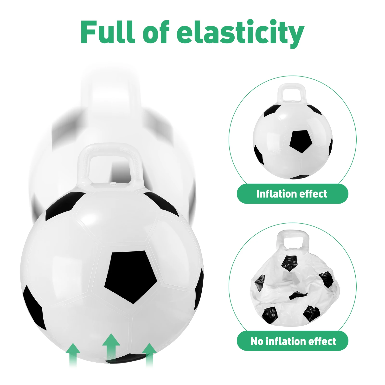 

1pc Inflatable Football Jumping Ball Non-toxic PVC Kids Bouncing Toy Lightweight Fun Games Outdoor Indoor Activities Water Parks