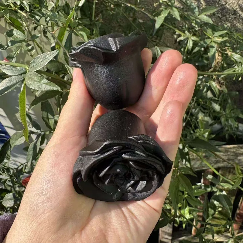Natural Obsidian Rose Crystal Gemstone Crystal Decoration Room Decoration Collectible Gift Obsidian Crystal Stone