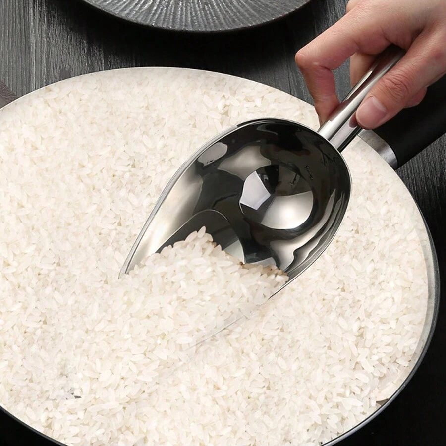 Stainless Steel Ice Shovel, Flats Bottom Ice Cube Shovel, Bar Tool, Supermarket Rice Shovel, Sugar Block Tea Shovel