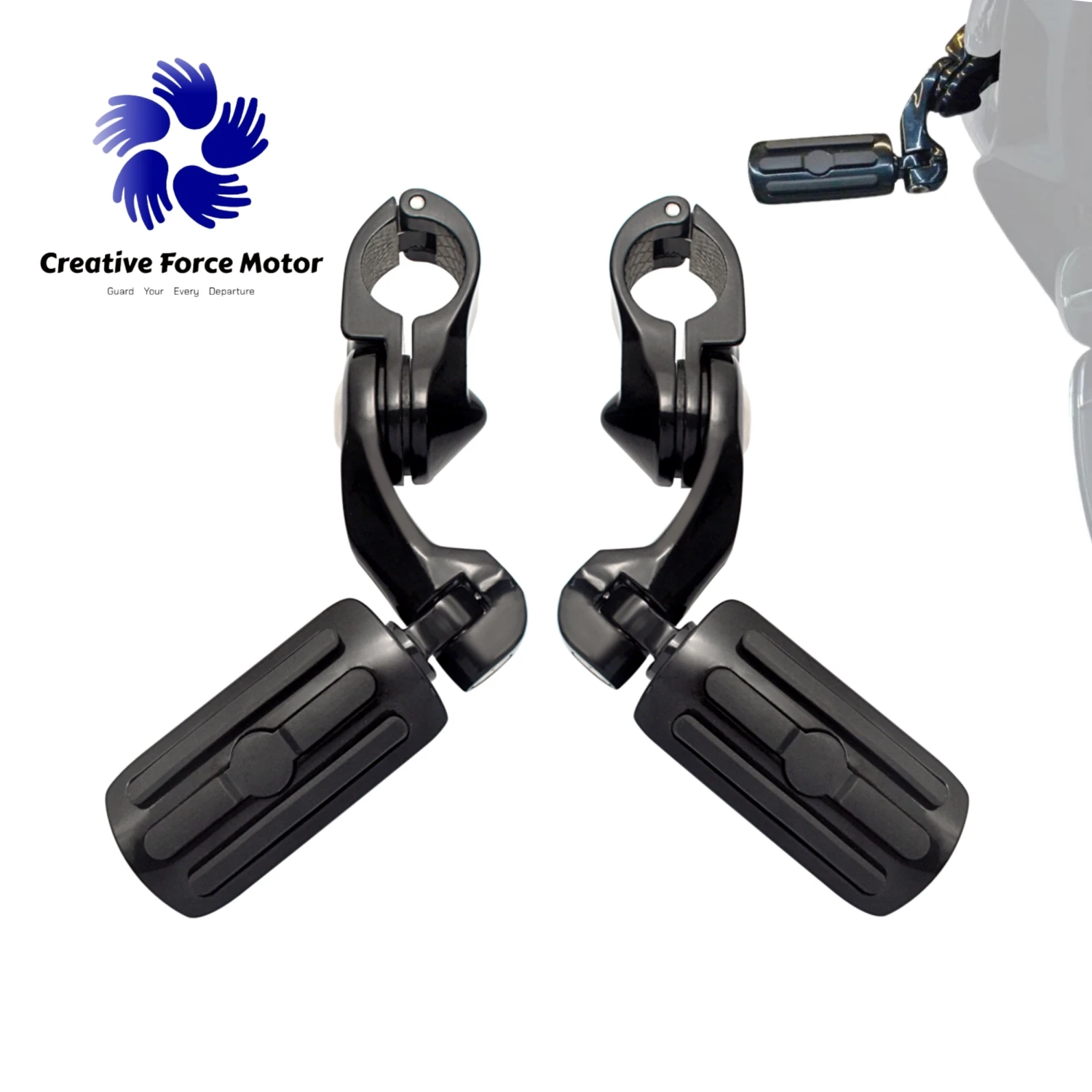 

1.25" Mount clamp Footrest Motorcycle Highway Foot Pegs For Harley Honda Davidson Low Rider S Road Glide Sportster Iron 883 Dyna