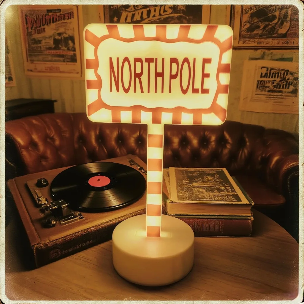 Whimsical LED Table Sign Lamp, Novelty Traffic Stop Light Design, Warm Glow, Festive Christmas Desktop & Shelf Decoration