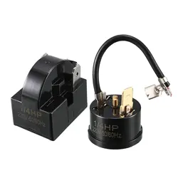 Refrigerator PTC Start Relay 12/15/22/33 Ohm 2/3/4 Pin And Refrigerator Compressor Thermal Overload Protector 1/4HP 1/5 HP 1/6HP