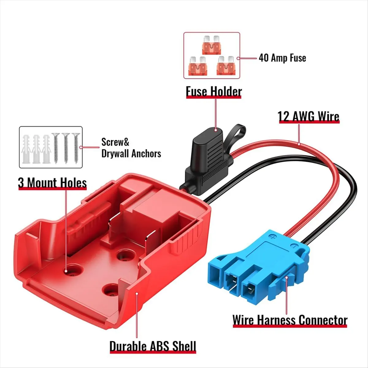 Adapter for Battery for Peg-Perego Energy storage replenisher plastic