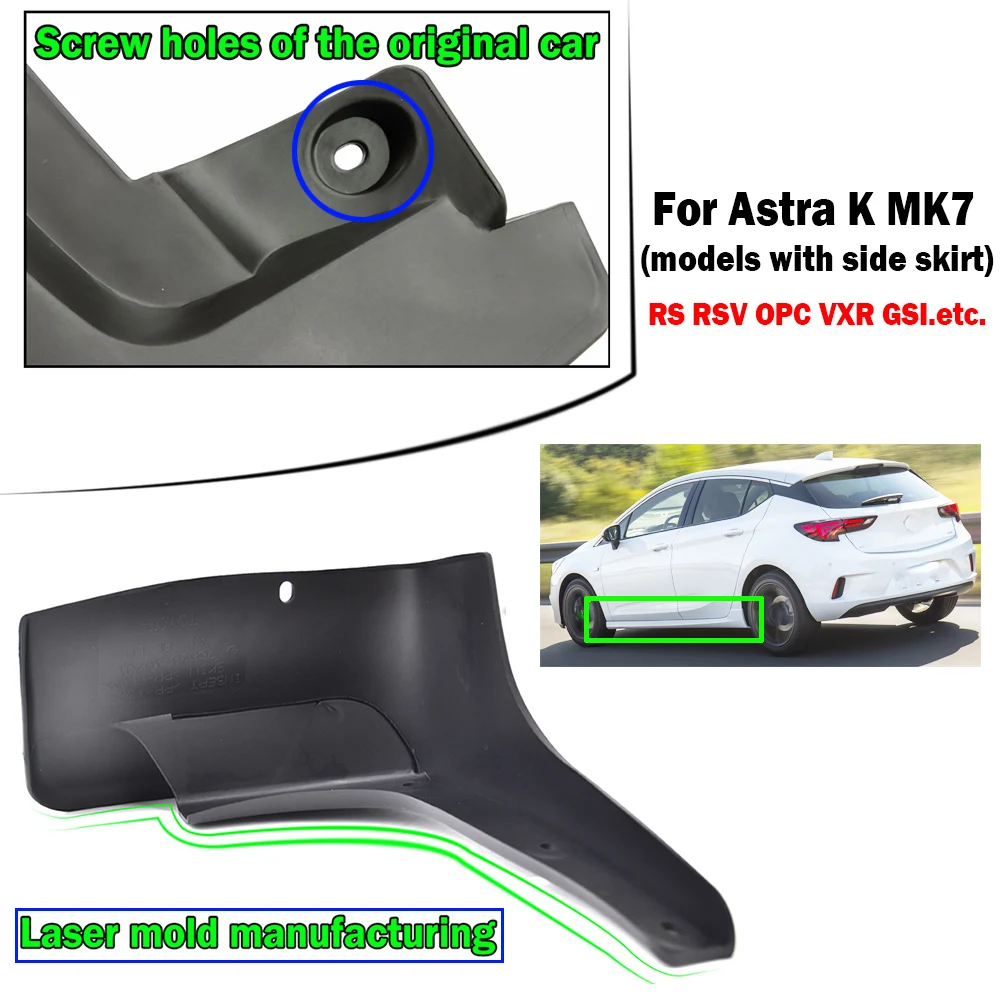 4pcs Car Splash Guards Mud Flaps For OPEL Vauxhall Holden Astra K MK7 BK RS RSV OPC VXR GSI Mudguards Front Rear 2015 - 2021