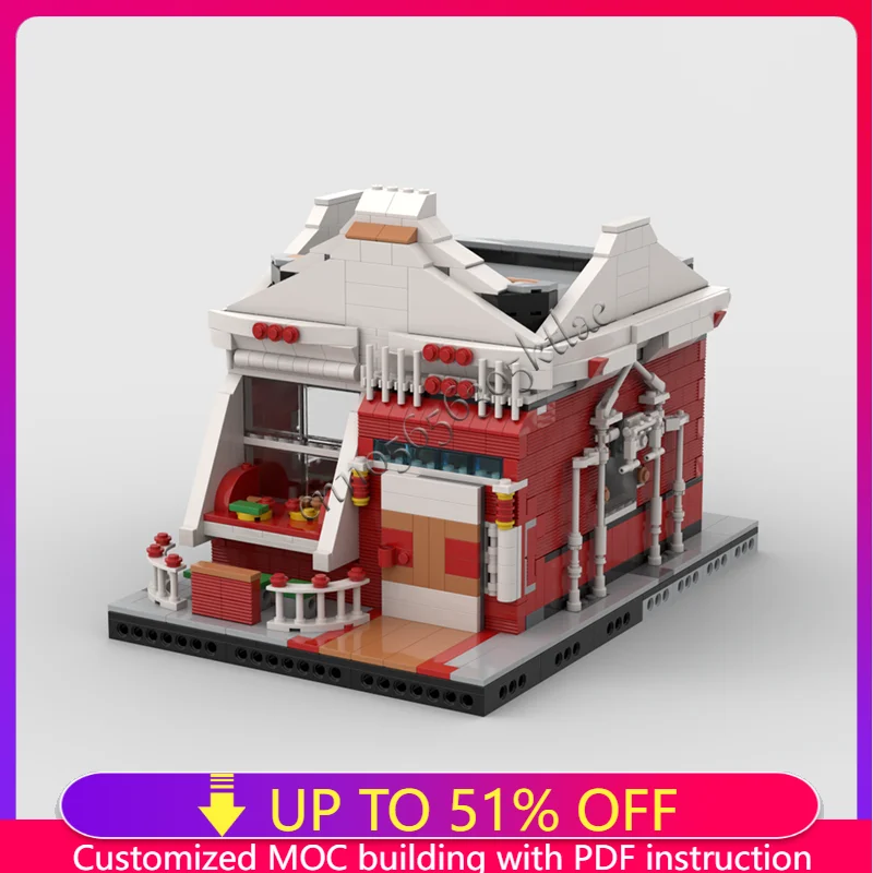 

1210 PCS Hot Selling Customize Sushi Bar Modular Model Customize Building Block Diy Assembly Education Toys Kids Surprise Gifts