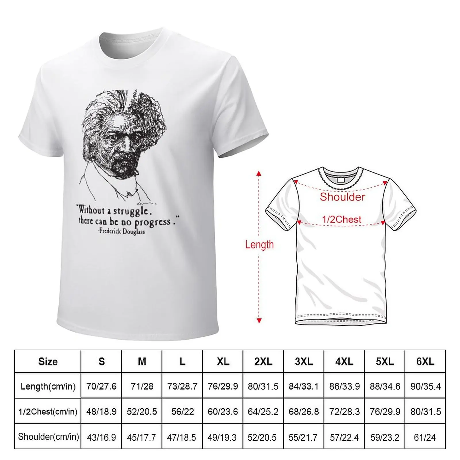 Frederick Douglass T-Shirt anime clothes heavyweights vintage men clothes