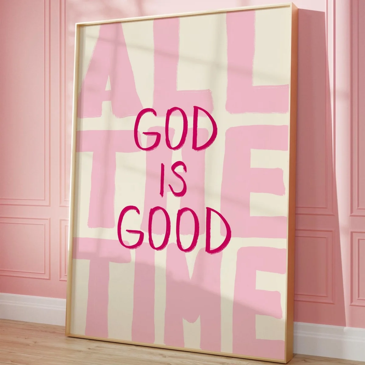 „God Is Good All The Time“ Zitat-Leinwanddruck, Poster, moderner Minimalismus, christlicher Glaube, Kunstdrucke, Wandkunst, Heimdekoration, Poster