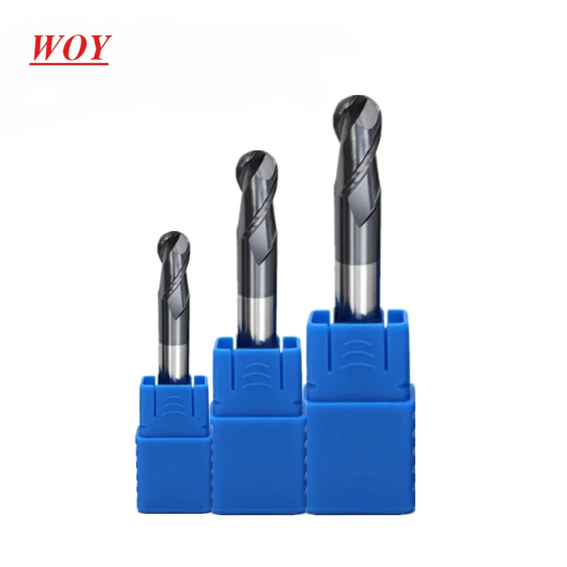 

WOY HRC50 2 Flutes Ball Nose End Mill Tungsten Carbide Cutter CNC Router Bit Tool cutting tools R0.5 1mm 2mm 3mm 4mm 6mm