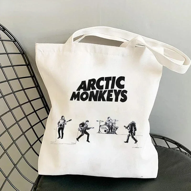 Large Capacity Handbag Shoulder Bag Tote Beach Bag Arctic Monkeys Sound Wave Rock Band Women Shopping Bag Canvas Shopper