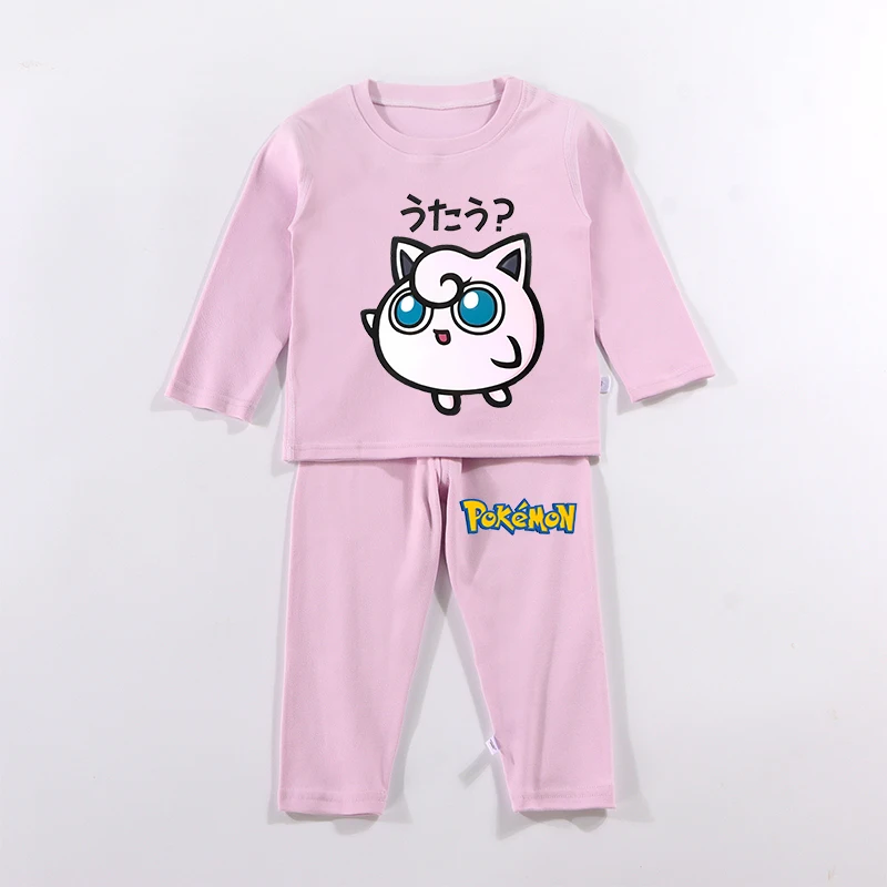 2 STUKS Pokemon Kids Pyjama Set Anime Gedrukt Gengar Pikachu Herfst Winter Warm Shirt Tops Jongens Meisjes Kinderkleding Nachthemd