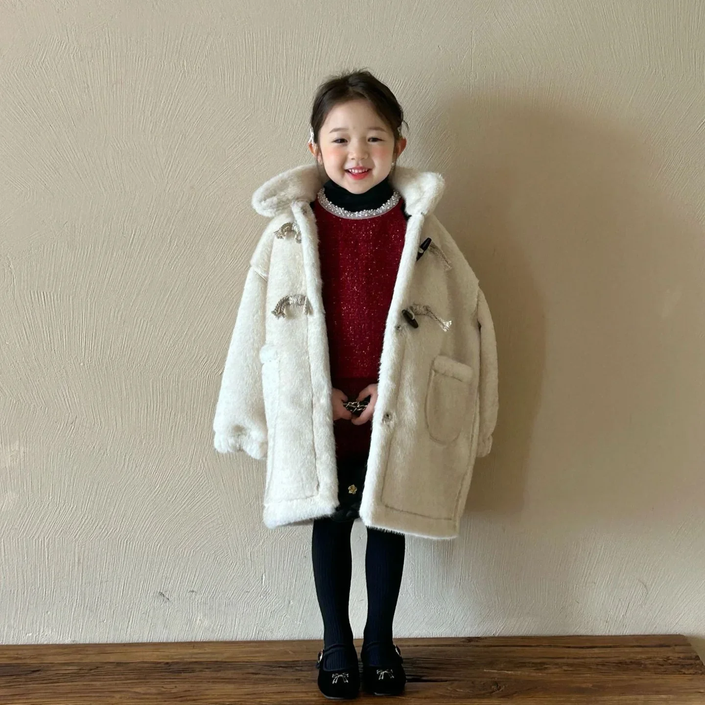 Winter New Children's Clothing Korean Version Children's Clothing Girls' Medium Long Imitation Mink Fur Coat Fur Integrated Coat