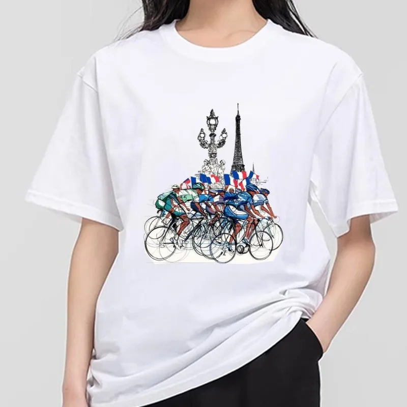 T-Tour of F-France T Shirt Men Couple Combination Clothes Short Sleeve Collar Fashion T-shirt Women Cotton