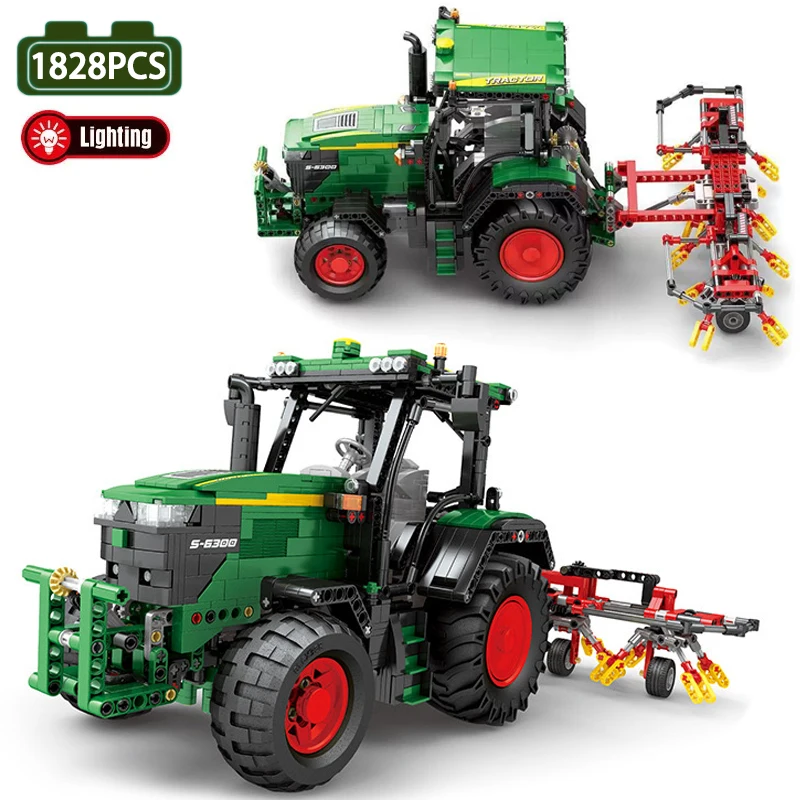 Technical Series Agricultural Tractor Building Blocks City Engineering Car Vehicle Model Bricks Toys For Kid Birthday Gift MOC