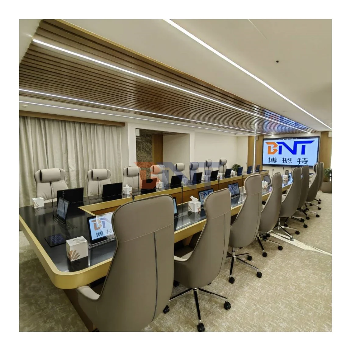

Conference Table Pop up LCD Monitor Lift BNT 17 3 Retractable Touch Screen