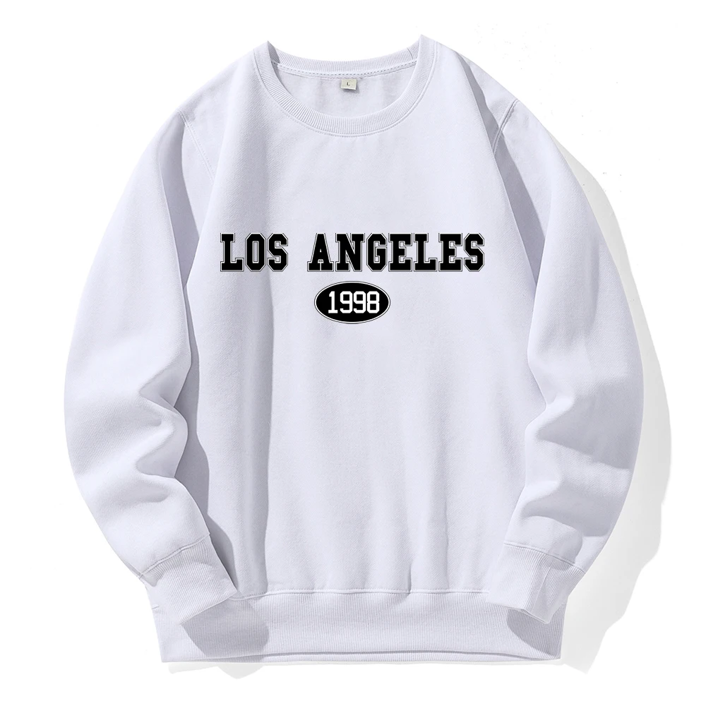 Los Angeles 1998 Fashion Letter Hoody Men Graphic Funny Novelty Hoodies O-Neck Casual Loose Hooded Sport Street Basic Sweatshirt