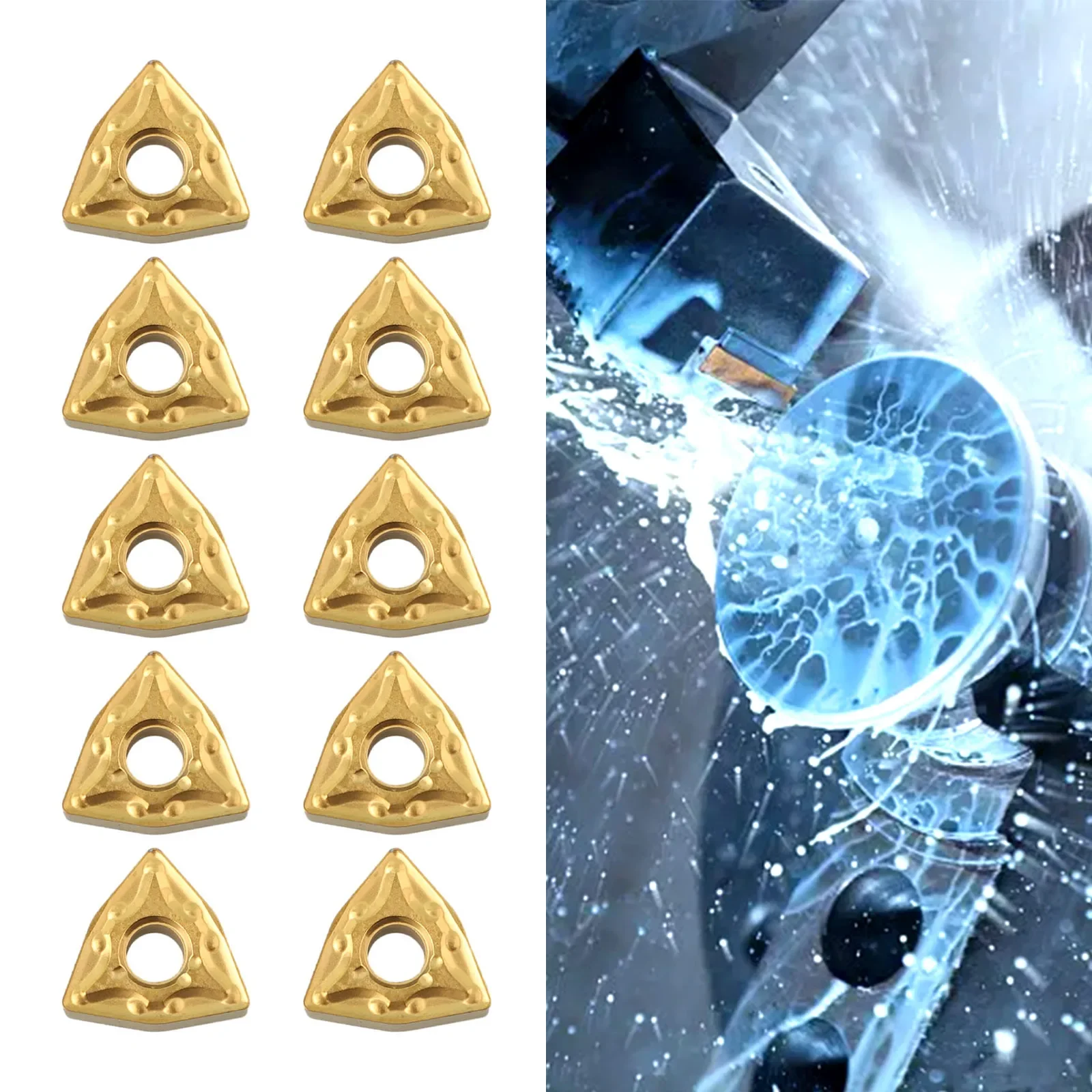 

WNMG080408 Carbide Inserts for MWLNR Lathe Turning Tool Holder 10pcs Suitable for Various Processing Environments