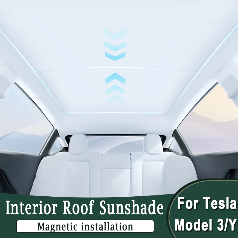 

Sunroof Skylight Sunshade Cover Magnetic Installation for Tesla Model 3 Highland 2024-2025 for Model Y / Juniper 2021-2025