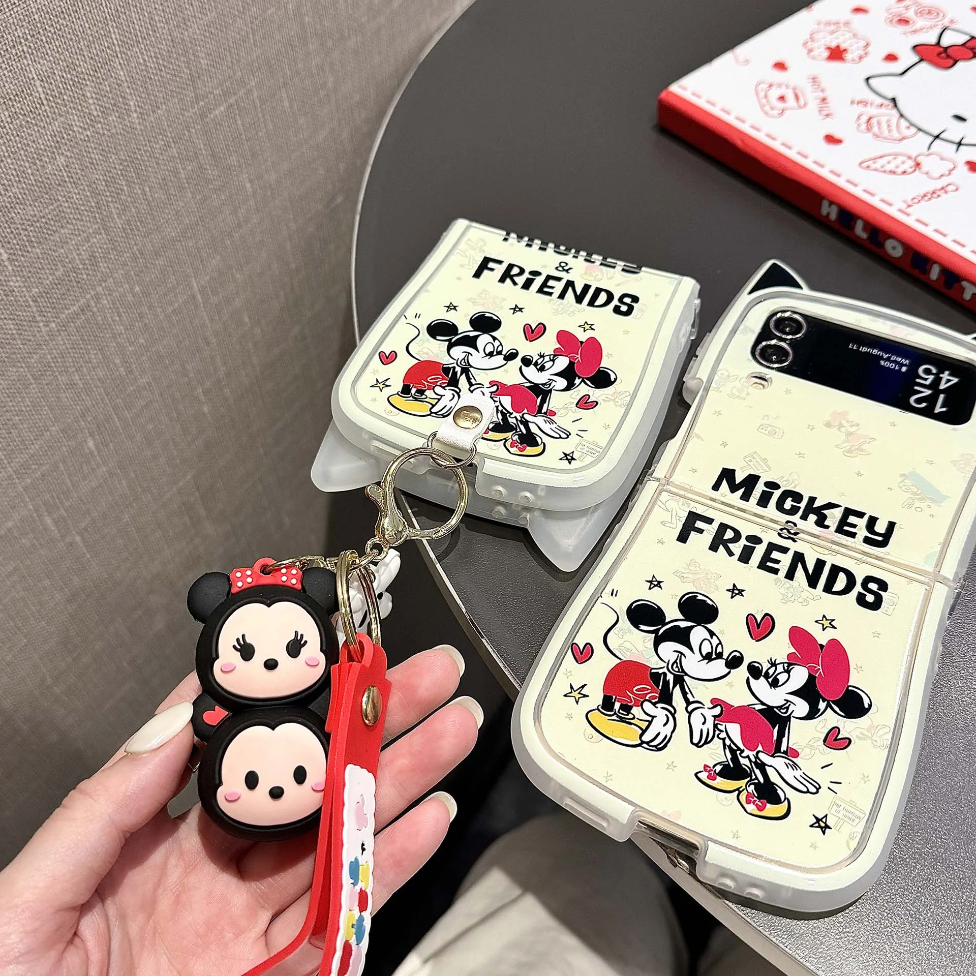 Mickey Minnie Mouse Phone Case Cartoon Samsung Galaxy For Z Flip 3 4,Z Flip 5,Z Flip 6 Anti-drop Back Cover Funda Disney Anime