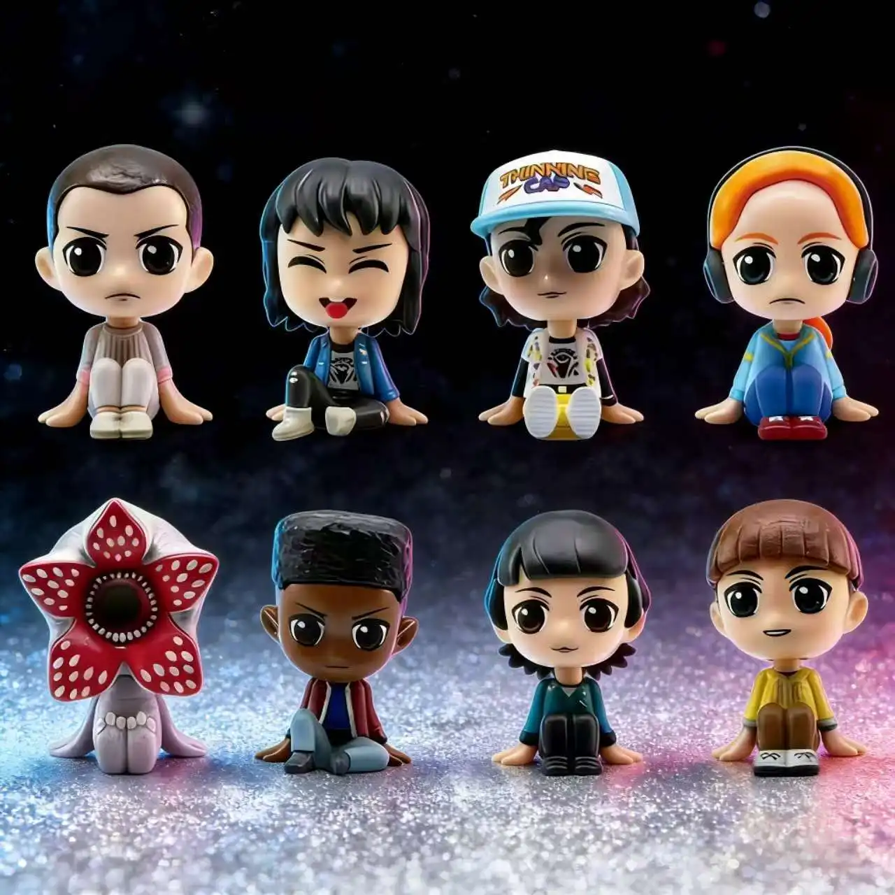 8PCS/ Set Q Version Eleven Will Nancy Steve Figure Demogorgon D'artagnan Action keychain Figure Movie Model Toys Kids Gift##