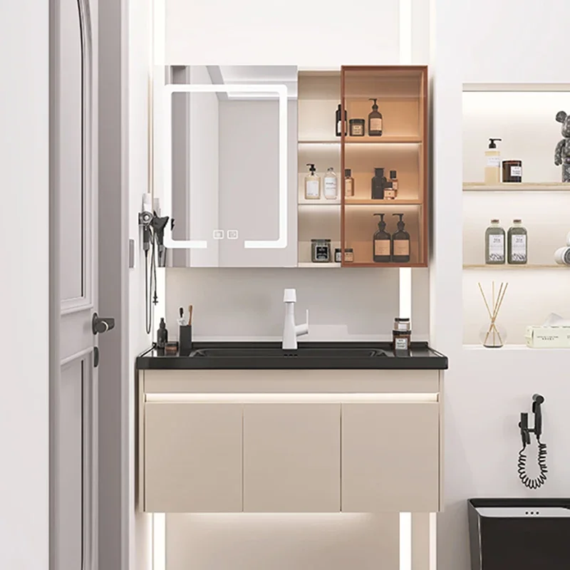 

bathroom cabinet organizer Cabinet Ceramic Integrated Basin Minimalist Bathroom Cabinet Combination Gabinete Home Furniture