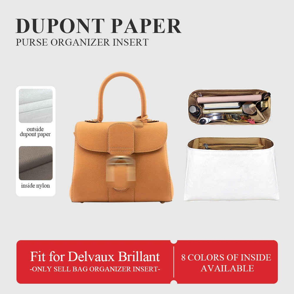 

Dupont Paper Purse Organizer Insert Fit for Delvaux Brillant Inside Storage Bag Makeup Inner Liner Purse Organizer Bag In Bag