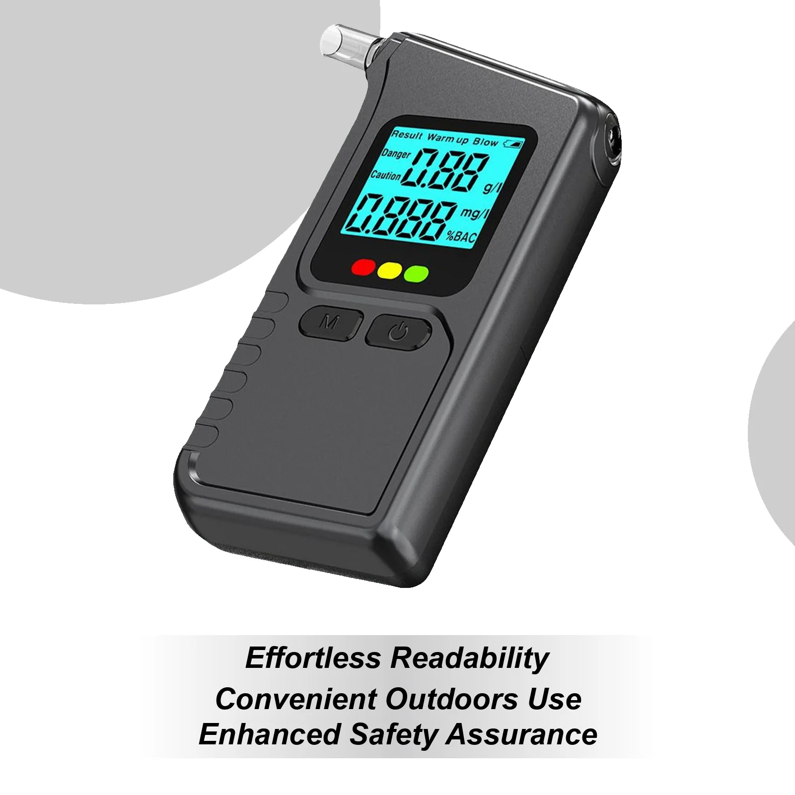 

Breathalyzer Test For Alcohol Alcohol Tester Breathalyzer Portable Detector LED Display Analyzer With 5 Mouthpieces For