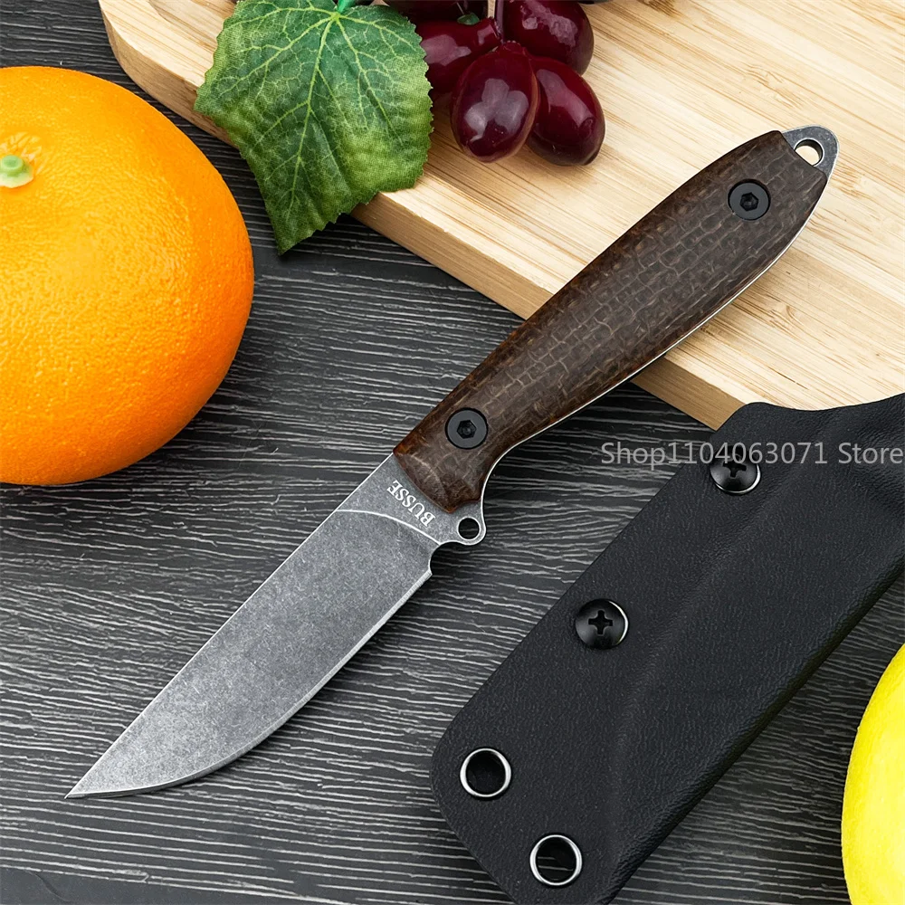 Lightweight with Sheath Fruit Straight Knife 7Cr13Mov Fixed Blade Micarta Handle, Antirust Peeler Knife Kitchen Essential Tool