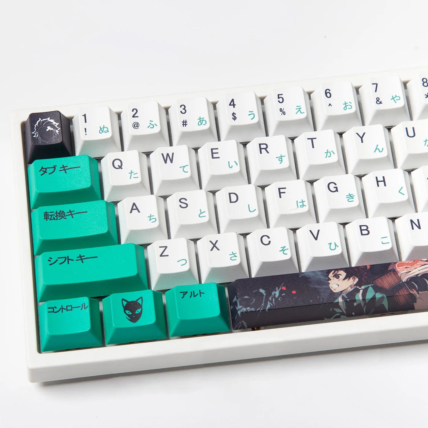 Keycaps personalizados para teclado mecânico, tema demônio slayer, hiragana dupla lendas, pbt, perfil de cereja